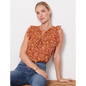 NEW Sundry Sienna Floral Flutter Sleeve Blouse Medium
